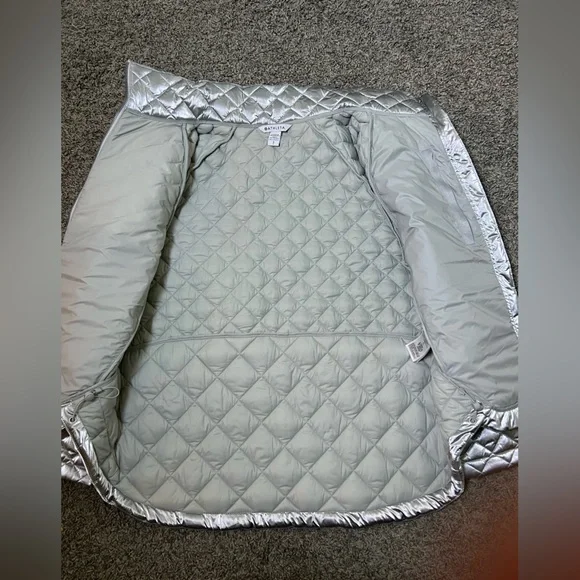Athleta Whisper Featherless Metallic Jacket Silver Women's Small size - Picture 11 of 13